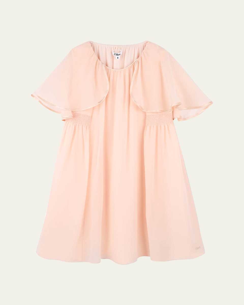 Girl's Silk Cape Dress, Size 8-
